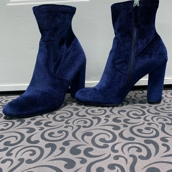 Steve Madden Shoes Steve Madden Midnight Blue Velvet Boots
